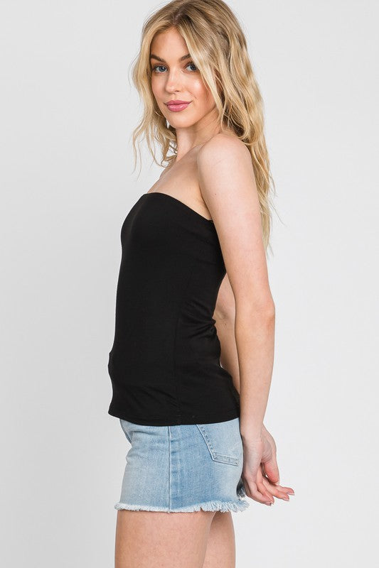 Final Touch Double Layer Tube Top - Black