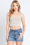 Hip To Be Square Crop Tank - Fog