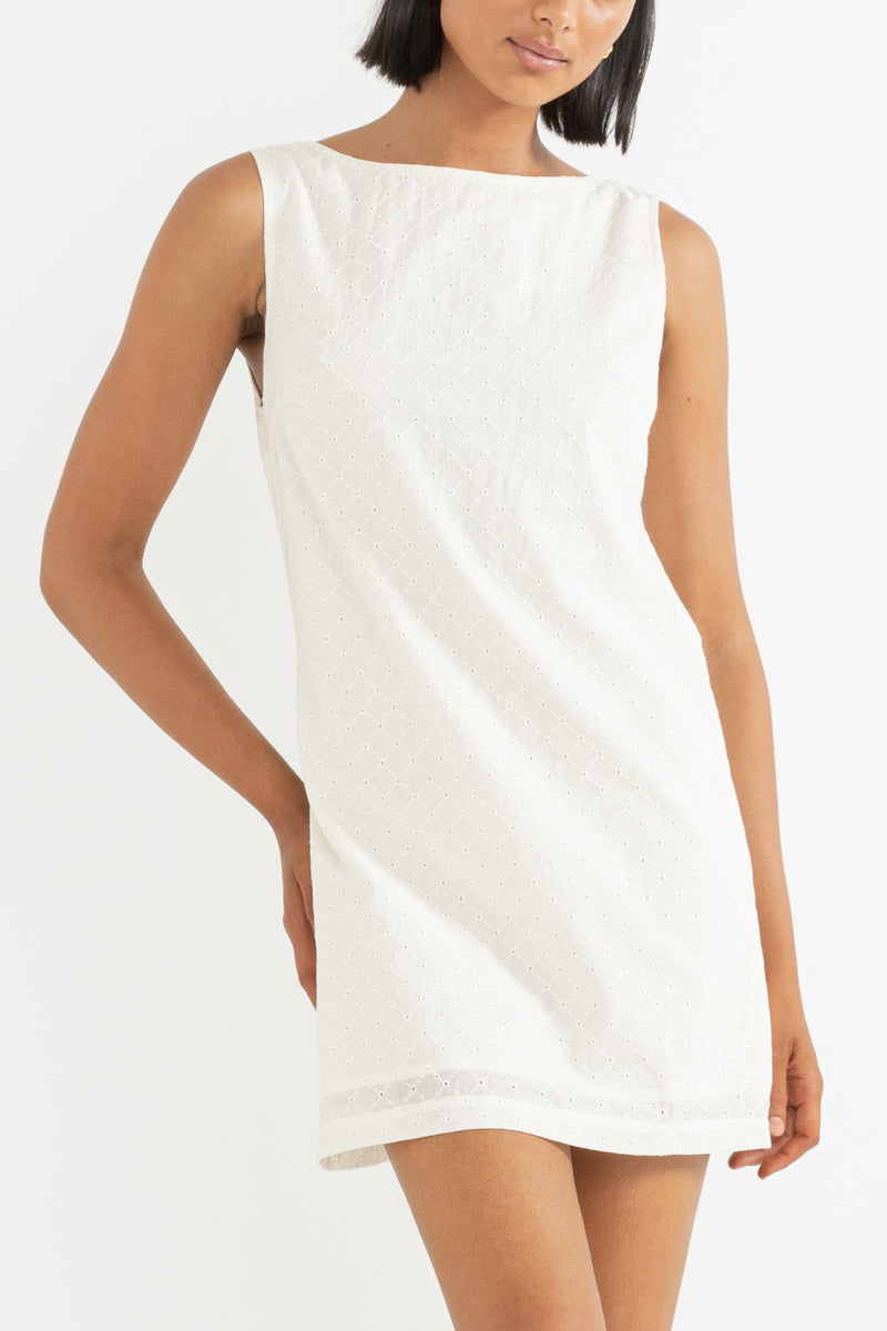 Rhythm Porto Eyelet Mini Dress - 3M / Natural Rhythm Porto Eyelet Mini Dress - 3M / Natural