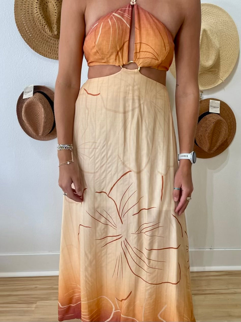 sol maxi dress Sol Dourado Cutout Maxi Dress Medium