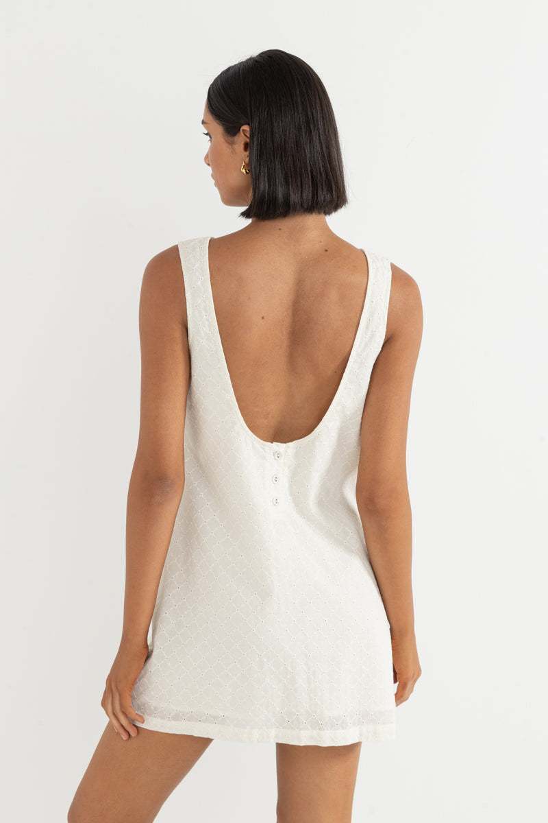 Rhythm Porto Eyelet Mini Dress - 3M / Natural Rhythm Porto Eyelet Mini Dress - 3M / Natural