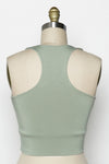 Final Touch Racer Back Cropped Top - Light Sage