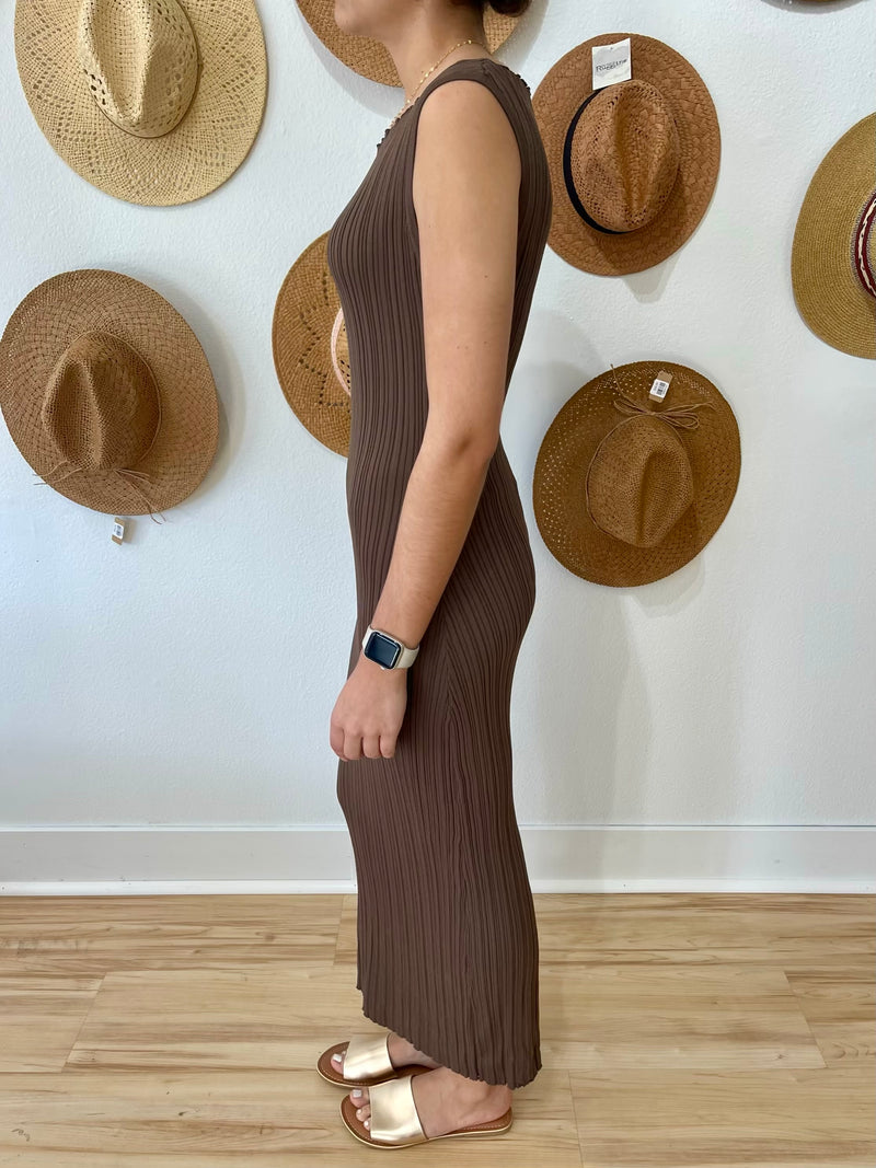 chocolate ribbed midi dress Buy Chocolate Brown Sleeveless Square Neck Ribbed Midi Dress from Next USA