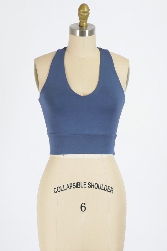 Final Touch Racer Back Cropped Top - Modern Navy