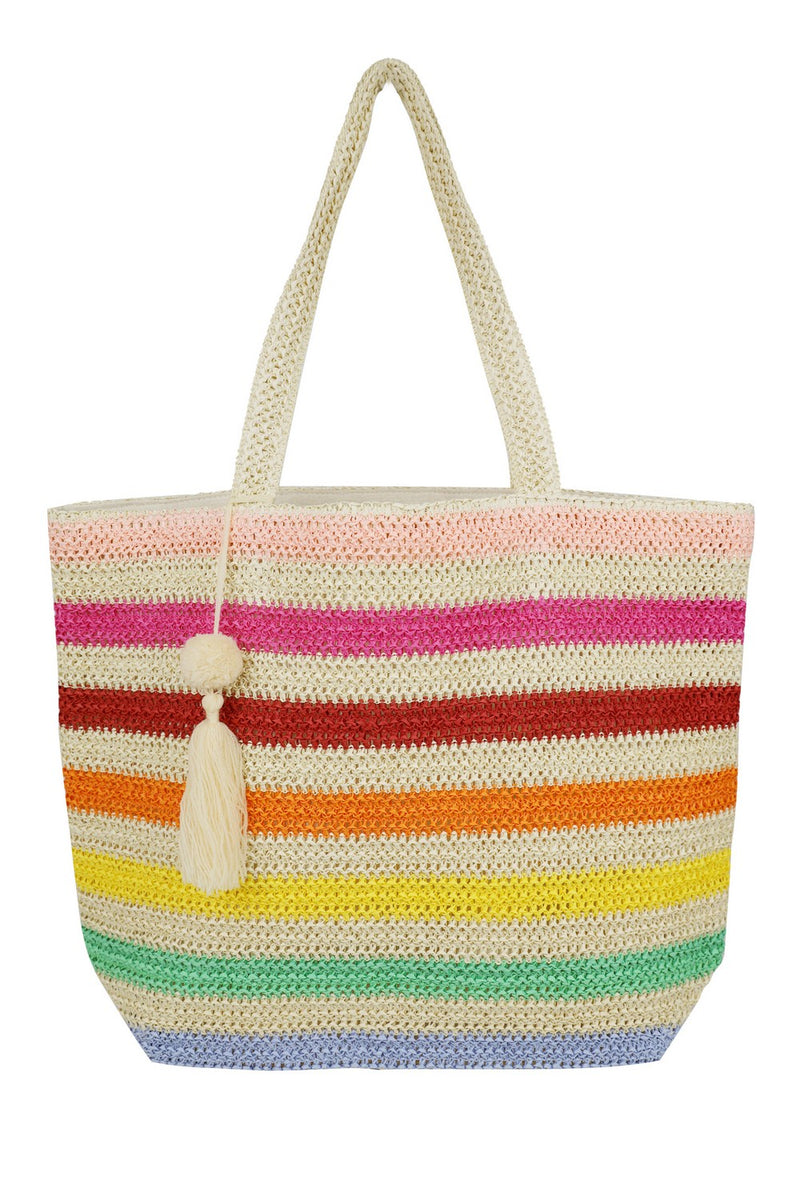 Multi Color Striped Tote Bag
