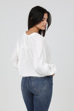Eyelet Embroidered Button Blouse - Ivory