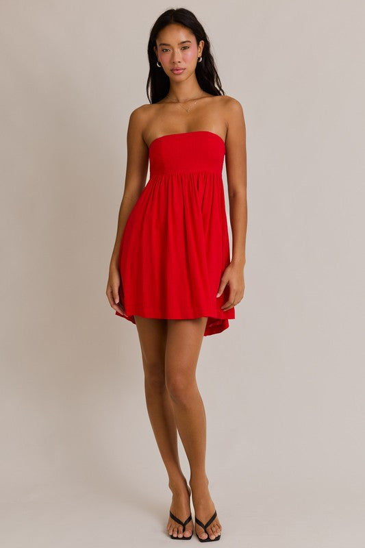 red mini tube dress Ceci Tube Mini Dress
