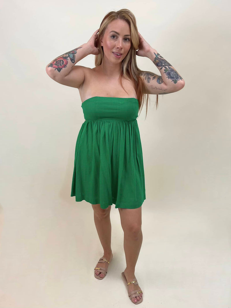Ceci Tube Mini Dress - Kelly Green Large / Kelly Green Ceci Tube Mini Dress - Kelly Green Large / Kelly Green