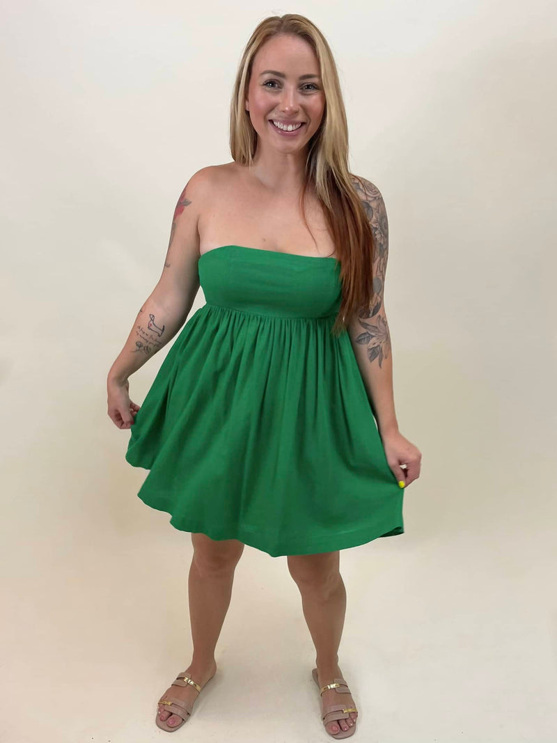 Ceci Tube Mini Dress - Kelly Green Large / Kelly Green Ceci Tube Mini Dress - Kelly Green Large / Kelly Green