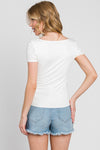 Final Touch Double Layer Square Neck Top - Ivory