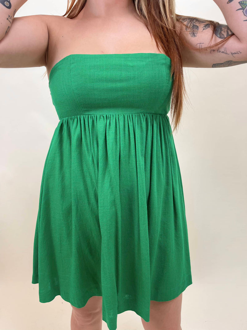 Ceci Tube Mini Dress - Kelly Green Pineapple Lain Boutique Ceci Tube Mini Dress - Kelly Green Pineapple Lain Boutique