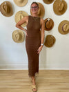 (Elan) Reversible Crochet Maxi Dress - Brown