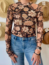 Autumn Bloom Mesh Top