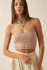 Dayna Ribbed Knit Tube Top - Taupe