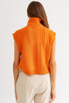 Orange Cable Knit Sweater Vest