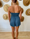 Final Touch Aleah Strapless Romper - Slate