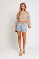 Living Easy Crochet Cropped Top