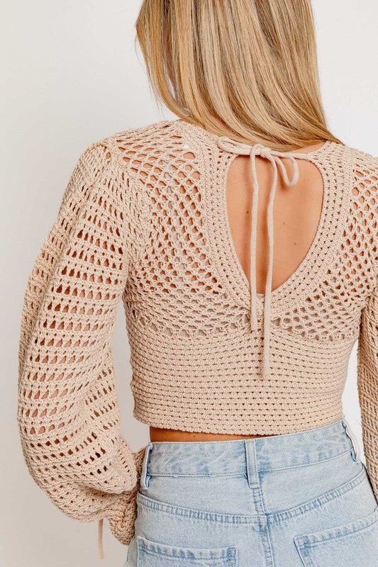 Living Easy Crochet Cropped Top