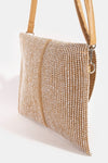 Two Toned Intricate Woven Envelope Clutch Bag - Tan