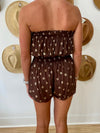 (Elan)Strapless Romper – Brown