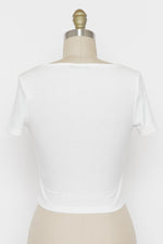 Final Touch Ribbed Jersey Crop Top - White
