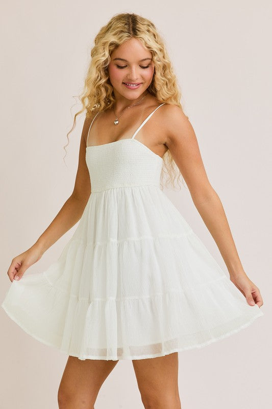 knee length dresses for ladies V Neck Tiered Mini Dress – Cotton Candy LA
