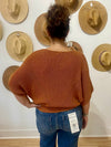 Pointelle Pullover Sweater - Terracotta