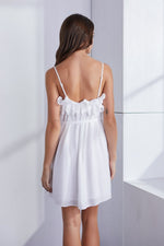 Avannah Ruffle Front Mini Dress - White