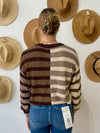 Mocha Striped Contrast Sweater