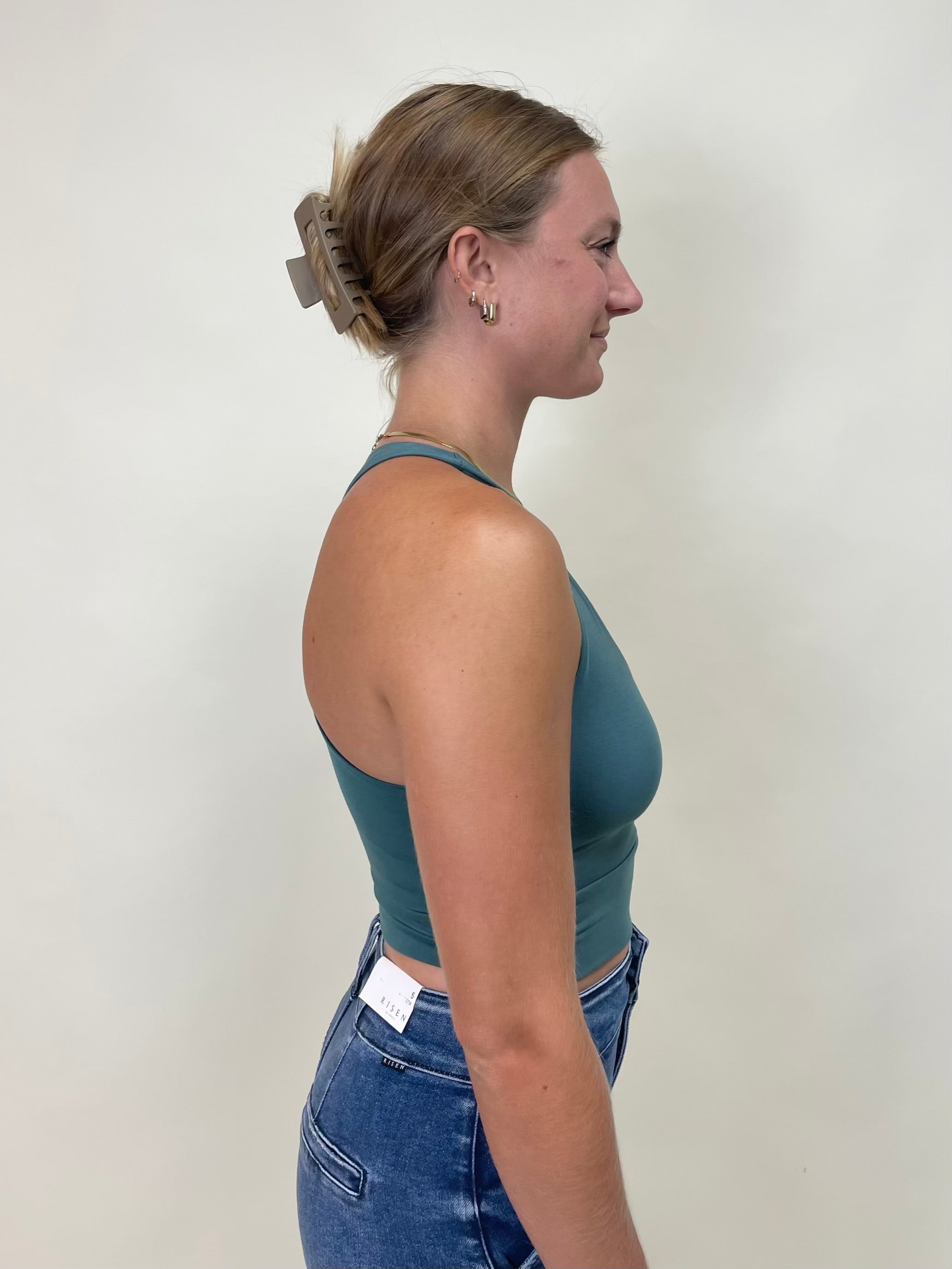 Final Touch Racer Back Cropped Top - New Balsam – Pineapple Lain