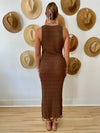 (Elan) Reversible Crochet Maxi Dress - Brown