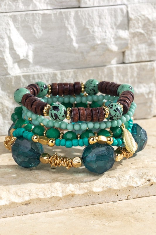 Boho Multi Layered Bracelet - Jade