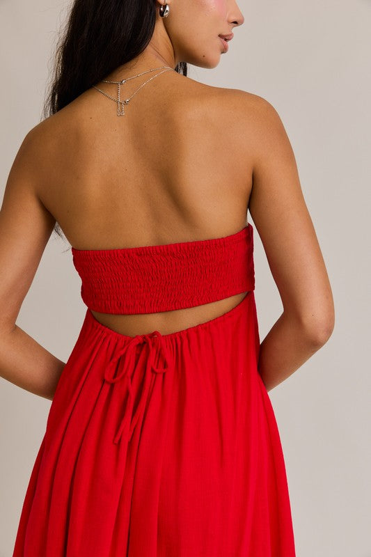 red mini tube dress Ceci Tube Mini Dress