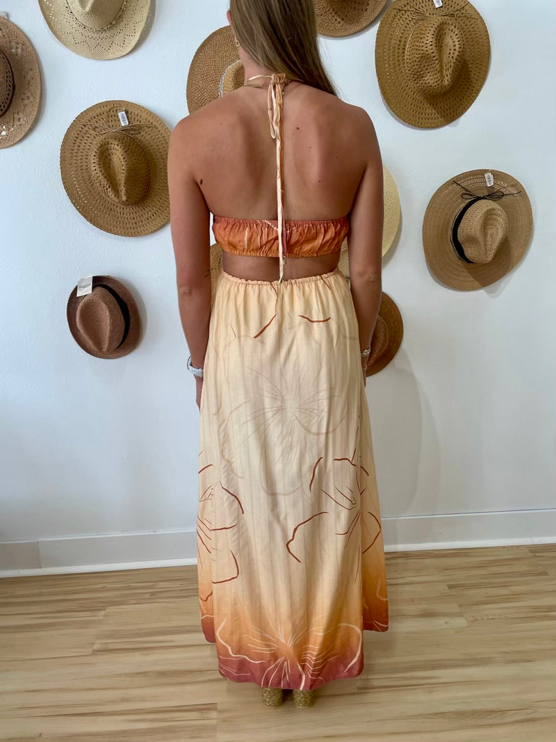 sol maxi dress Sol Dourado Cutout Maxi Dress Medium