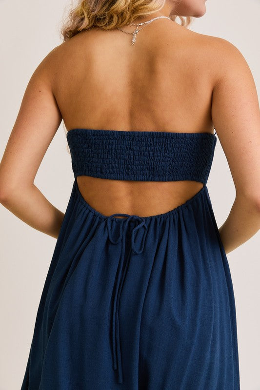 navy blue tube dress Ceci Tube Mini Dress
