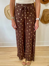 (Elan) Gold Foil Wide Leg Pants