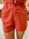 Trancoso Double Button Shorts - Terracotta