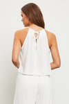 Kendra Crossover Halter Top - Off White