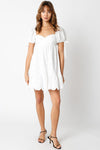 Embroidered Dreams White Eyelet Babydoll Dress