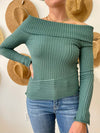 Evergreen Off-Shoulder Sweater