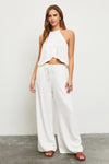 Kendra Crossover Halter Top - Off White