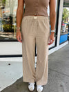 Issy Striped Wide Leg Pants - Taupe