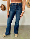 Risen Jeans Tummy Control High Rise Flare Jeans - Dark