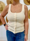 Tideview Cotton Button Tank - Natural