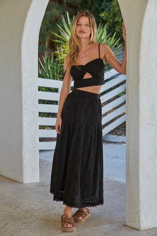 By Together) Estelie Eyelet Skirt - Black – Pineapple Lain Boutique