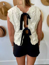 Bow & Go Reversible Sweater Vest - Cream