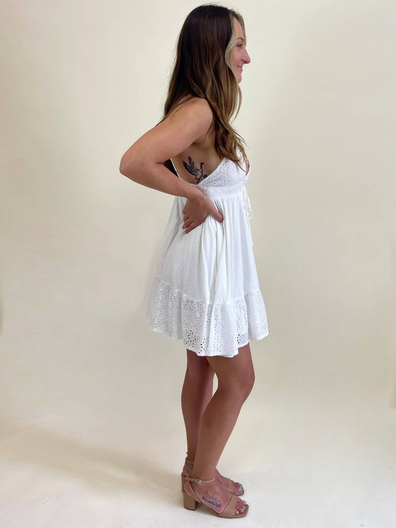 Mirabella Eyelet Mini Dress - White