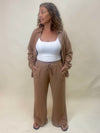 Coastal Drift Wide Leg Pants - Latte/Ivory