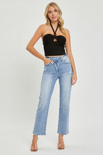 Risen High Rise Crossover Ankle Jeans