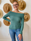 Evergreen Off-Shoulder Sweater